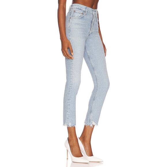 AGOLDE NEW Riley Cropped High Rise Straight Jean Bitter Light Washed Women's 28 - Picture 7 of 12